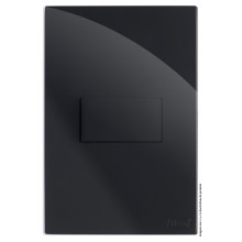 Conjunto Interruptor Simples Horizontal 4x2 - RECTA Preto Black Gloss